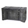 Vintiquewise Distressed Black Medium Wooden Storage Trunk QI003332